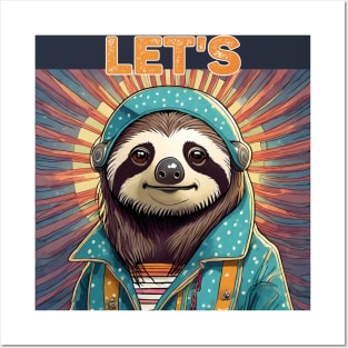 Let's Party Sloth Posters and Art